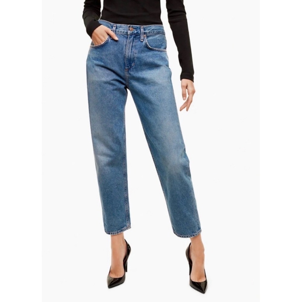 Talula x AGOLDE High Rise Taper Jeans Blue Button Fly 28